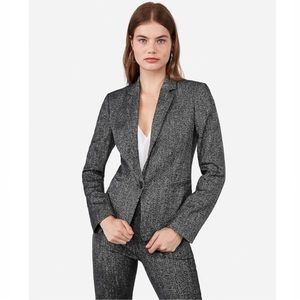 EXPRESS Speckled Tweed One Button Blazer | Size 2